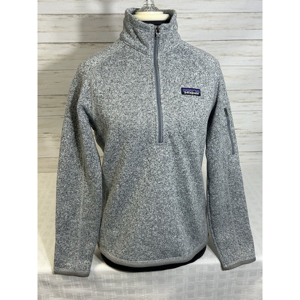 Patagonia Better Sweater Pullover Size MEDIUM Women's 1/2 Zip Gray Fleece Jacket